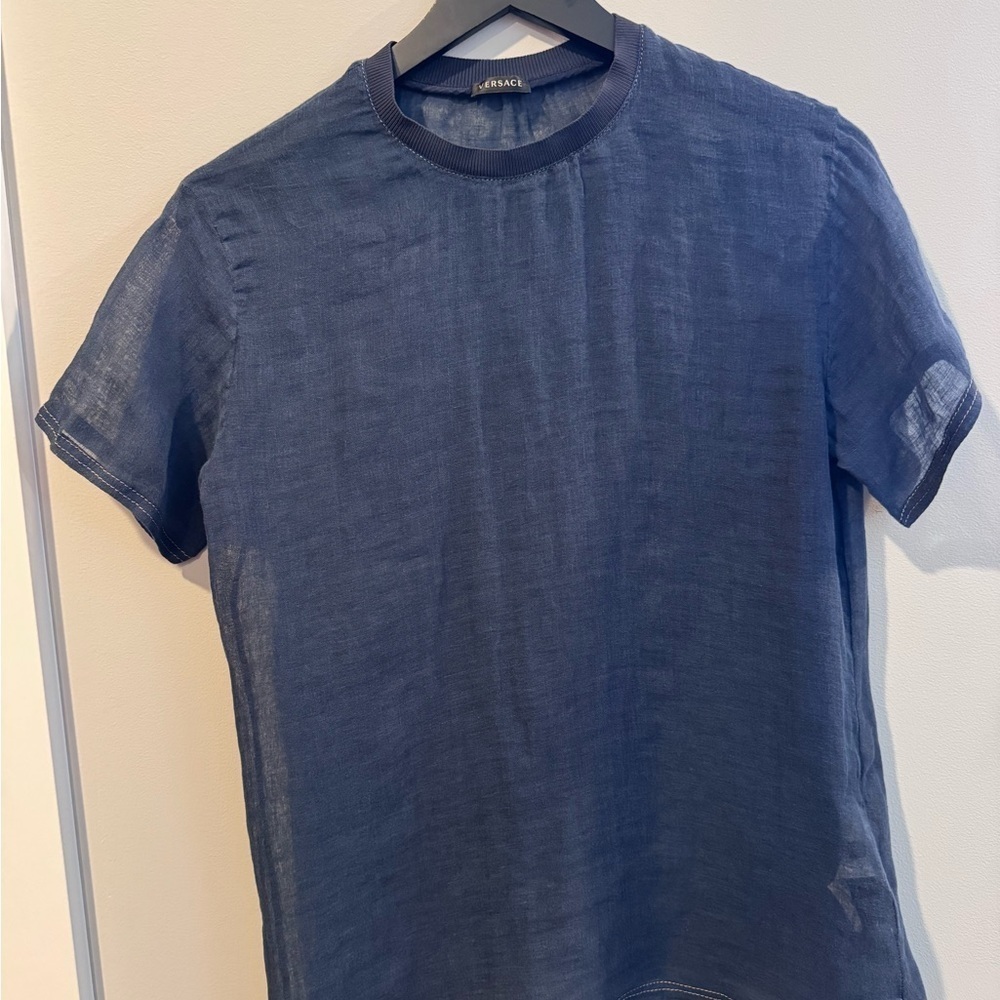 Versace Authentic “CLG” Deep Blue Short Sleeve Top